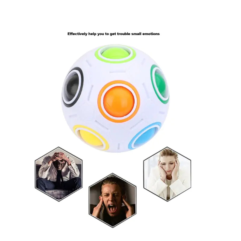 Rainbow Cube Ball Stress Reliever Soccer Toy