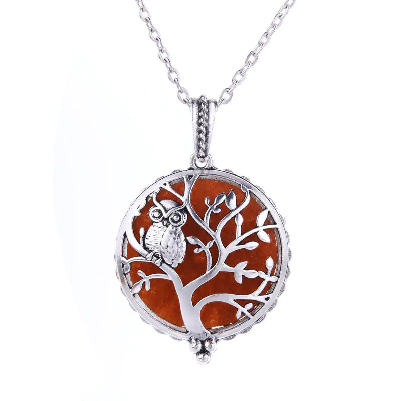 Hollow Tree of Life Alloy Pendant Diffuser Necklace