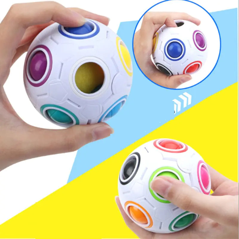 Rainbow Cube Ball Stress Reliever Soccer Toy