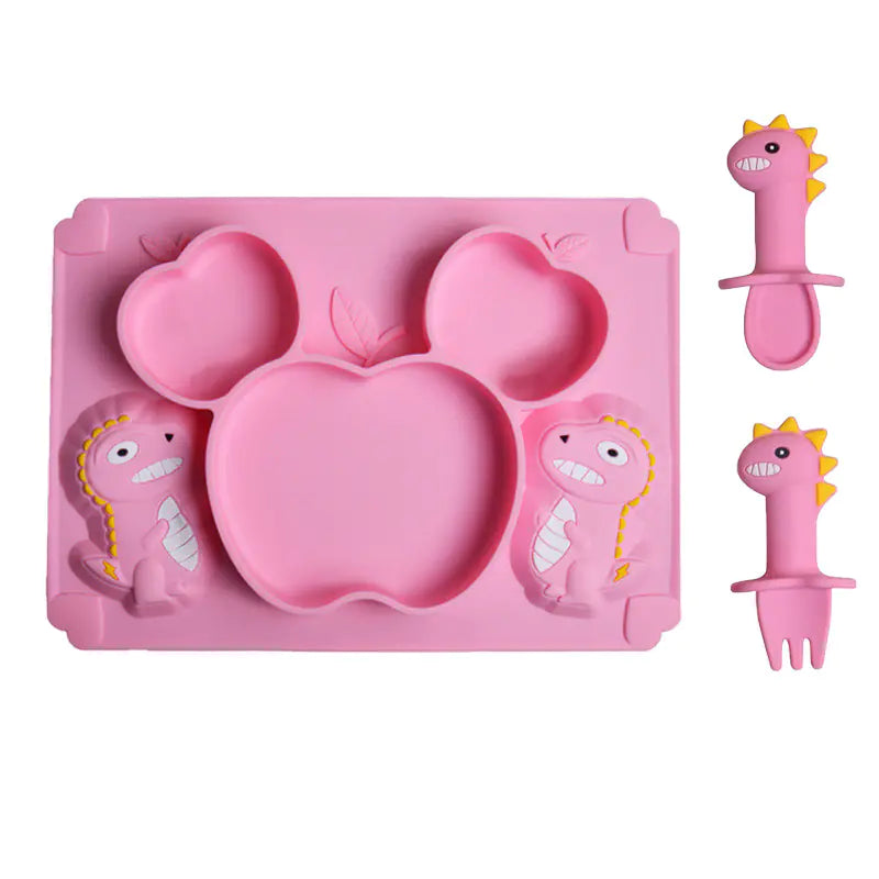 Cartoon Silicone Dinner Plate for Kids
