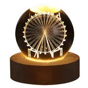 3D Astronaut Planet Crystal Ball Night Light Lamp
