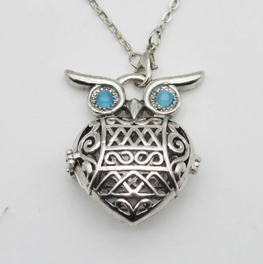 Essential Oil Diffuser Owl Pendant with Openable Design