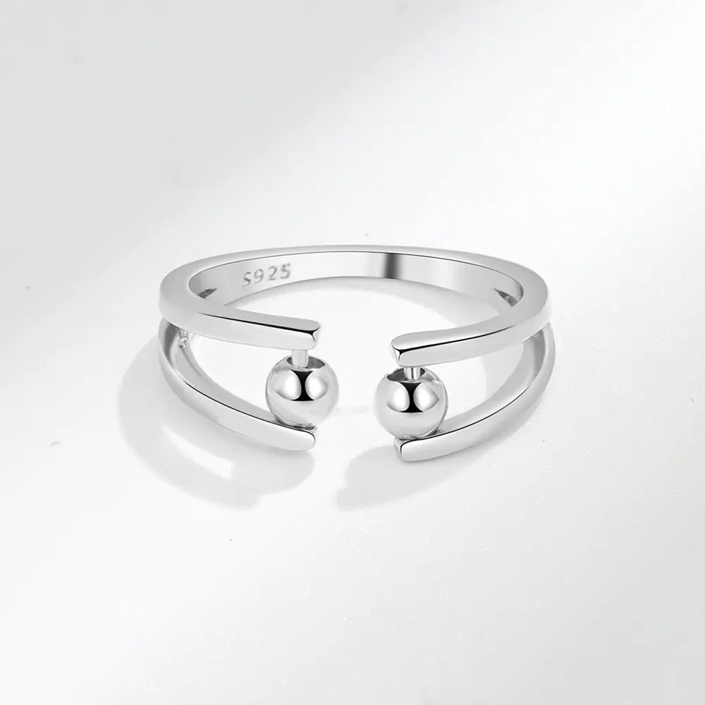 S925 Sterling Silver Adjustable Fidget Ring for Women