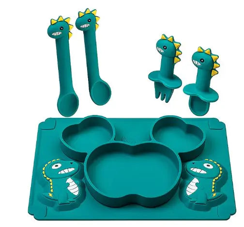 Cartoon Silicone Dinner Plate for Kids