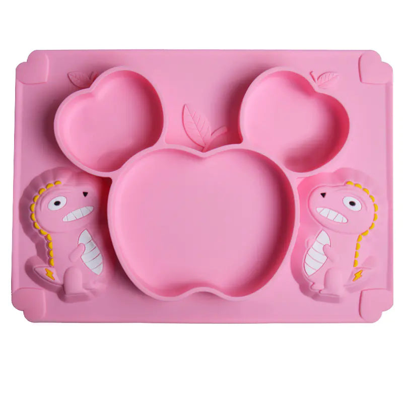 Cartoon Silicone Dinner Plate for Kids
