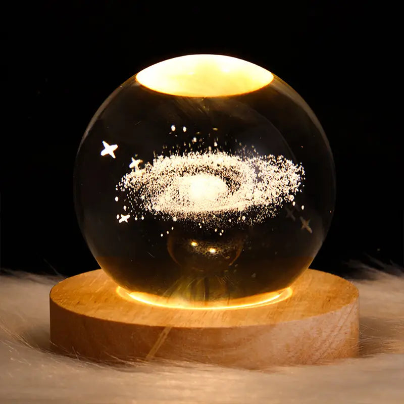 3D Astronaut Planet Crystal Ball Night Light Lamp