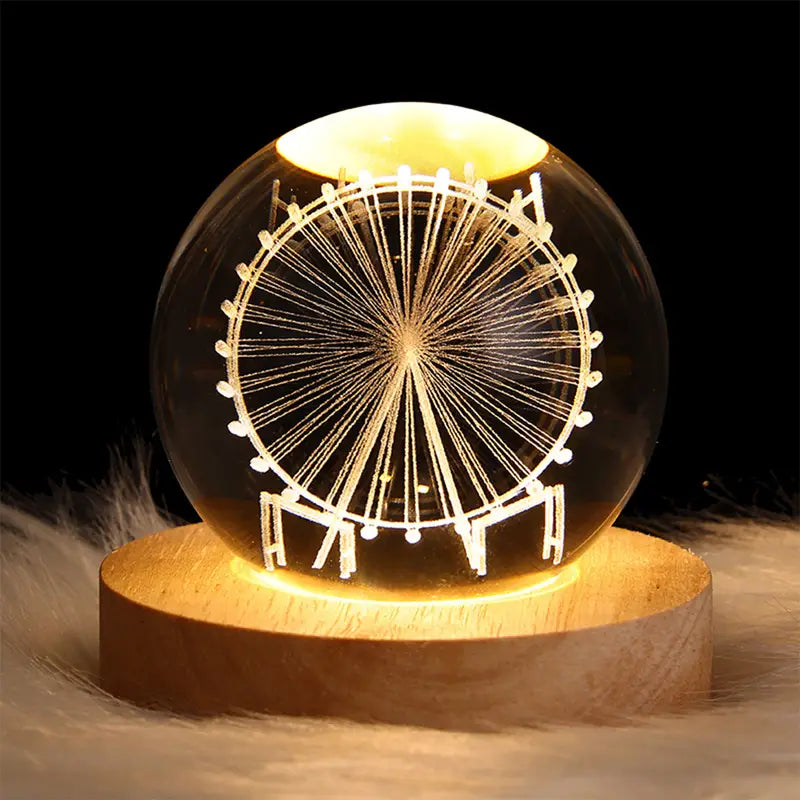 3D Astronaut Planet Crystal Ball Night Light Lamp