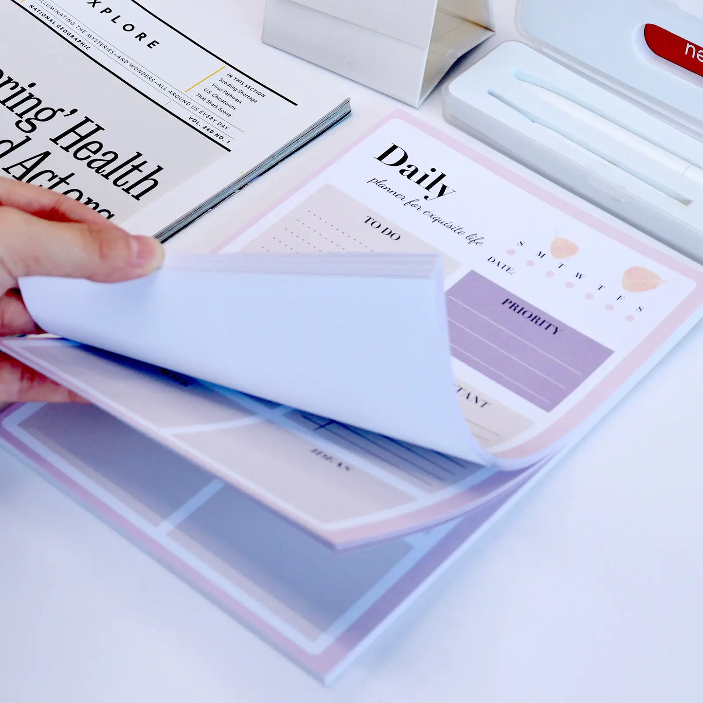 Morandi Series Tearable Notepad Planner with 60 Sheets