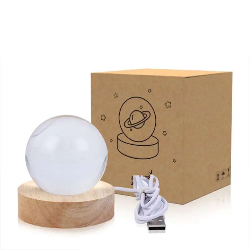 3D Astronaut Planet Crystal Ball Night Light Lamp