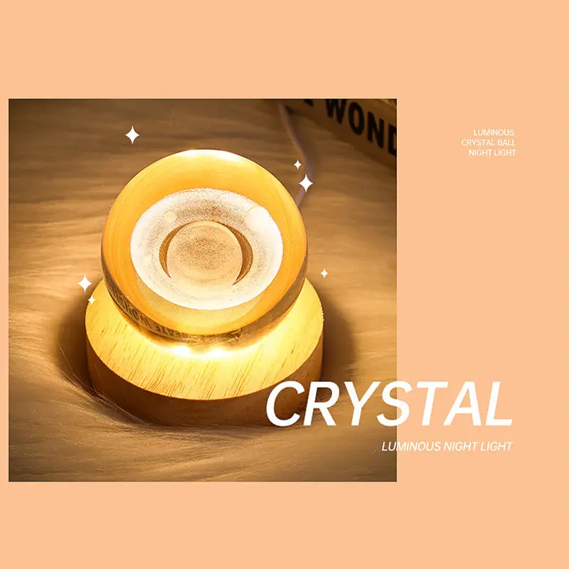 3D Astronaut Planet Crystal Ball Night Light Lamp