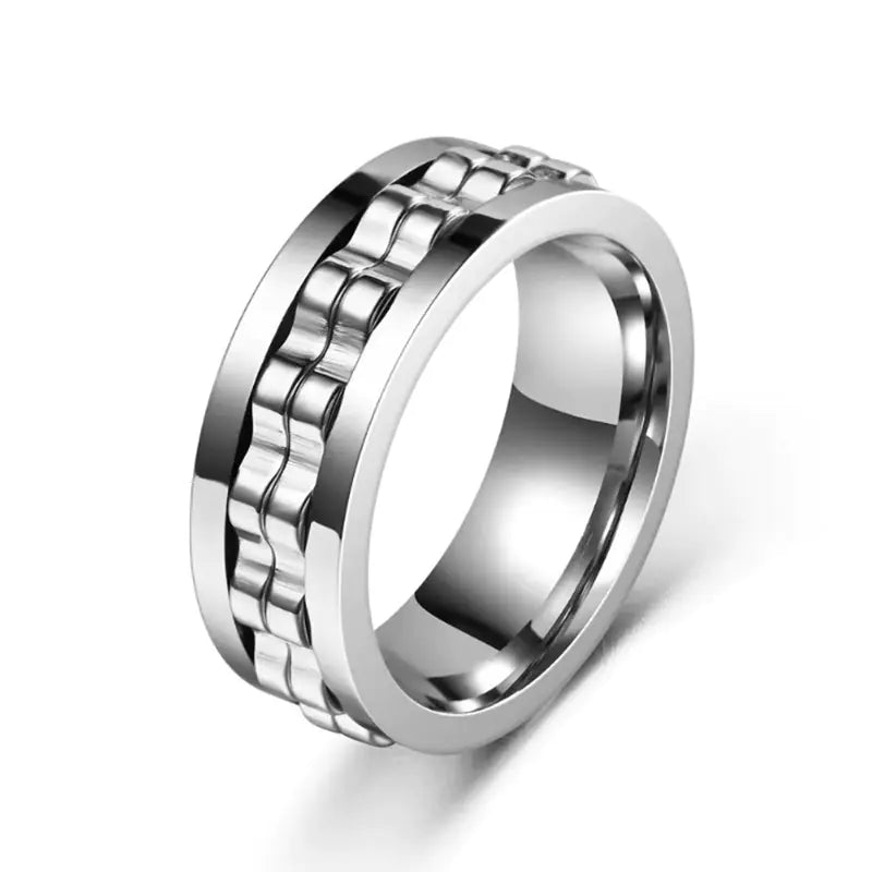 Titanium Spinner Fidget Ring for Men