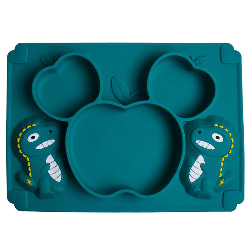 Cartoon Silicone Dinner Plate for Kids