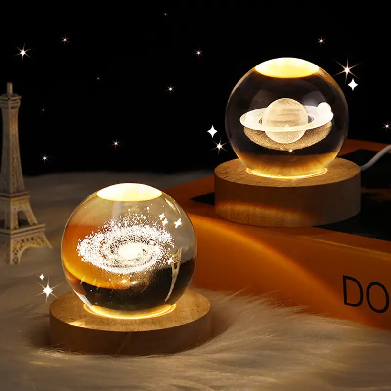 3D Astronaut Planet Crystal Ball Night Light Lamp