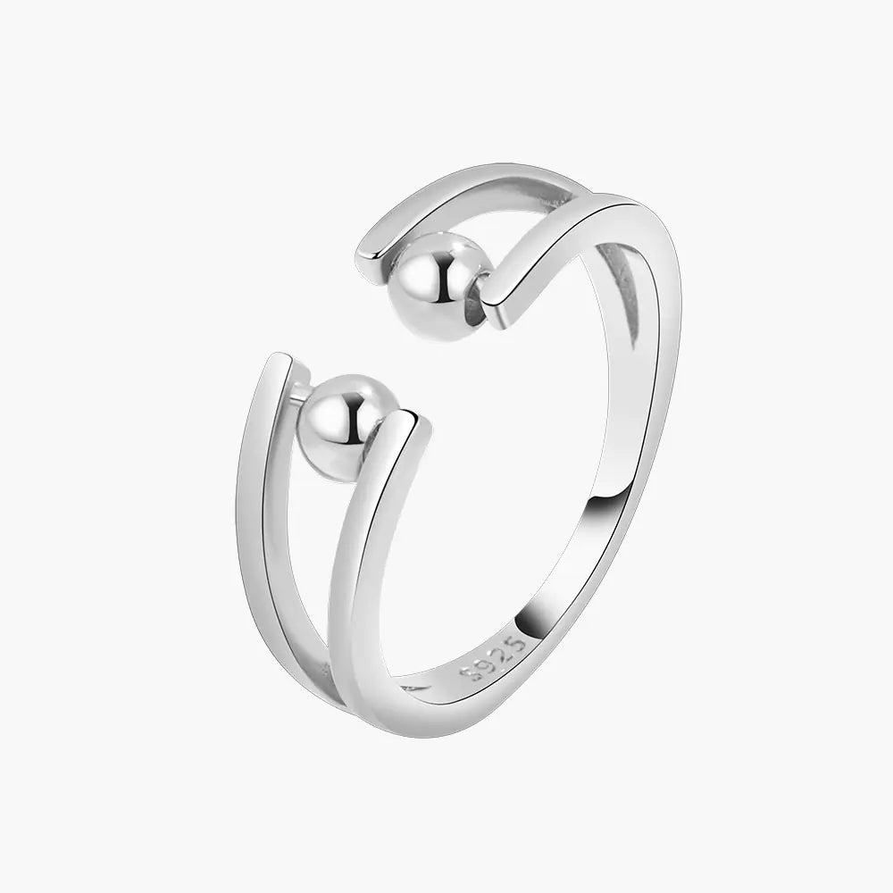 S925 Sterling Silver Adjustable Fidget Ring for Women
