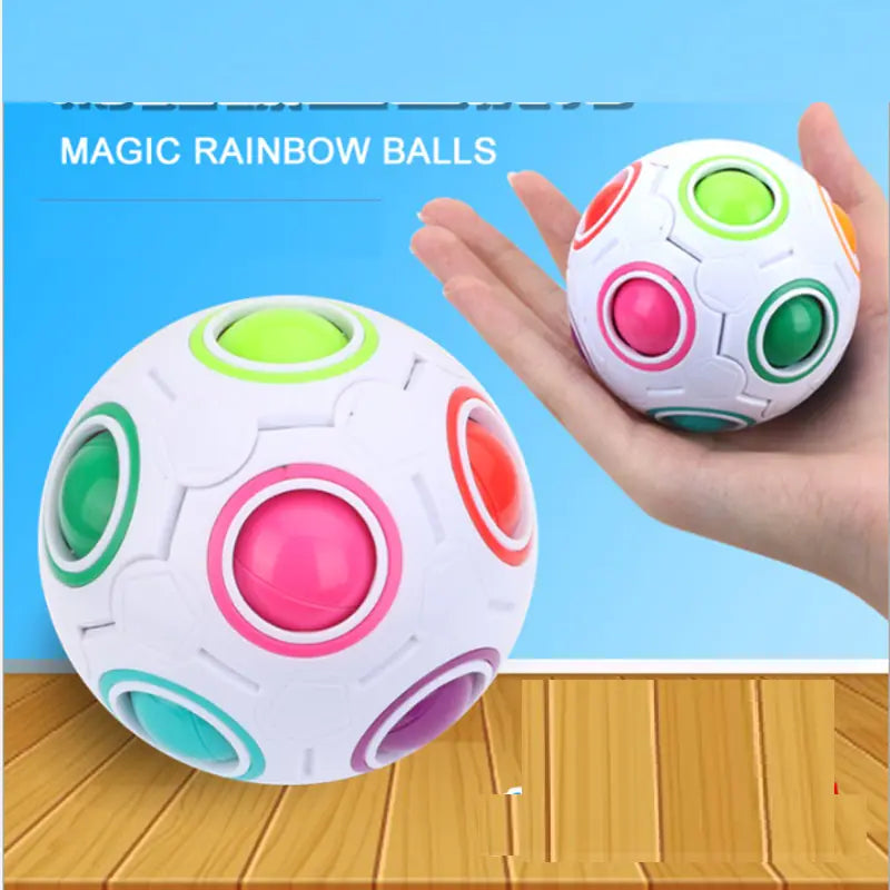 Rainbow Cube Ball Stress Reliever Soccer Toy