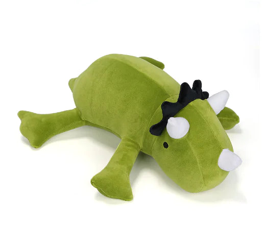 Weighted Plushies™ - Green Triceratops Pink Dinosaur (Single)