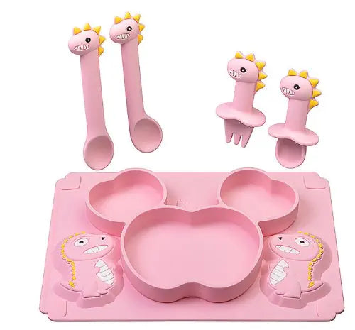 Cartoon Silicone Dinner Plate for Kids