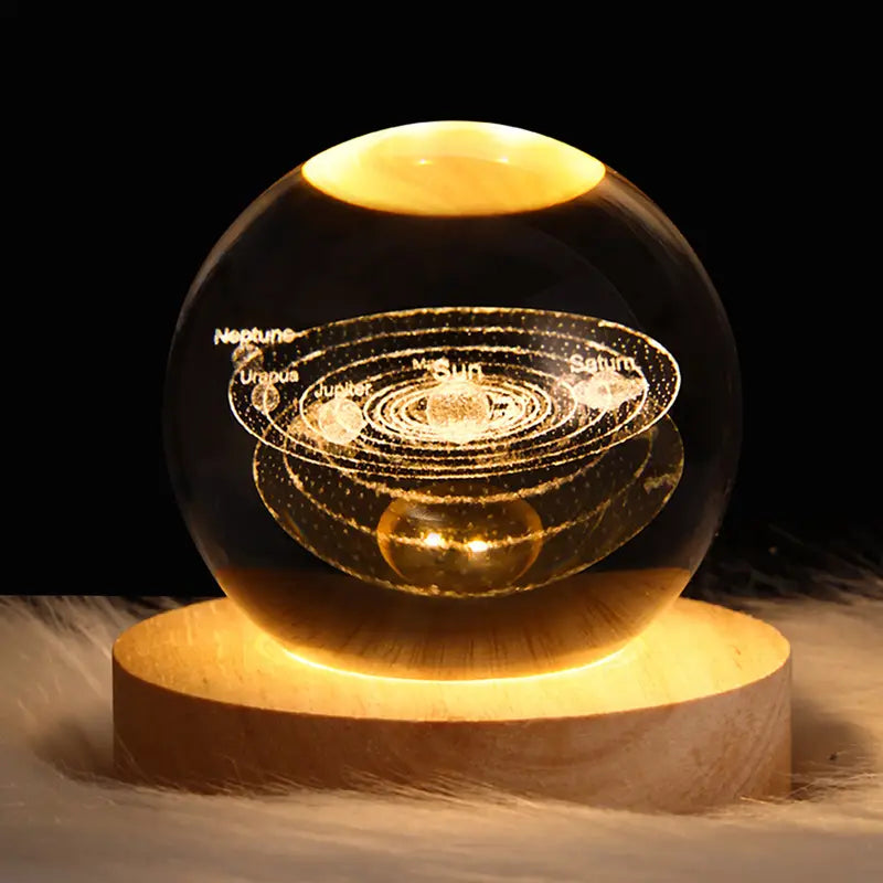 3D Astronaut Planet Crystal Ball Night Light Lamp