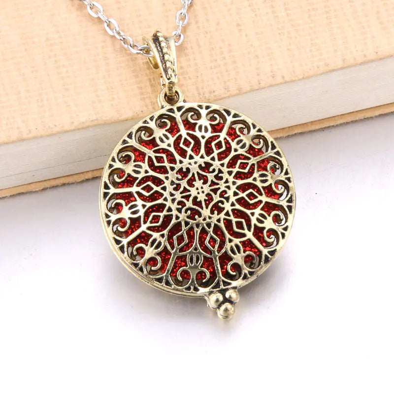 Hollow Tree of Life Alloy Pendant Diffuser Necklace