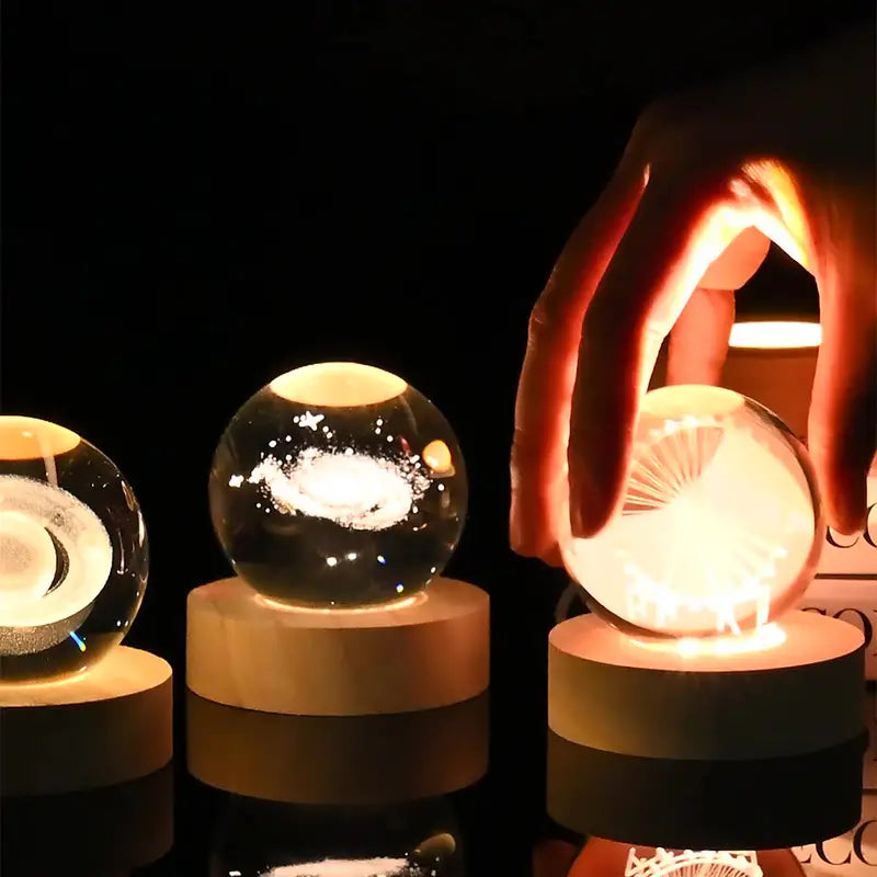 3D Astronaut Planet Crystal Ball Night Light Lamp