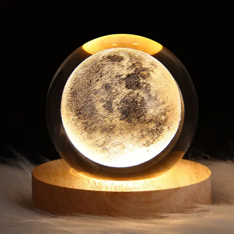3D Astronaut Planet Crystal Ball Night Light Lamp