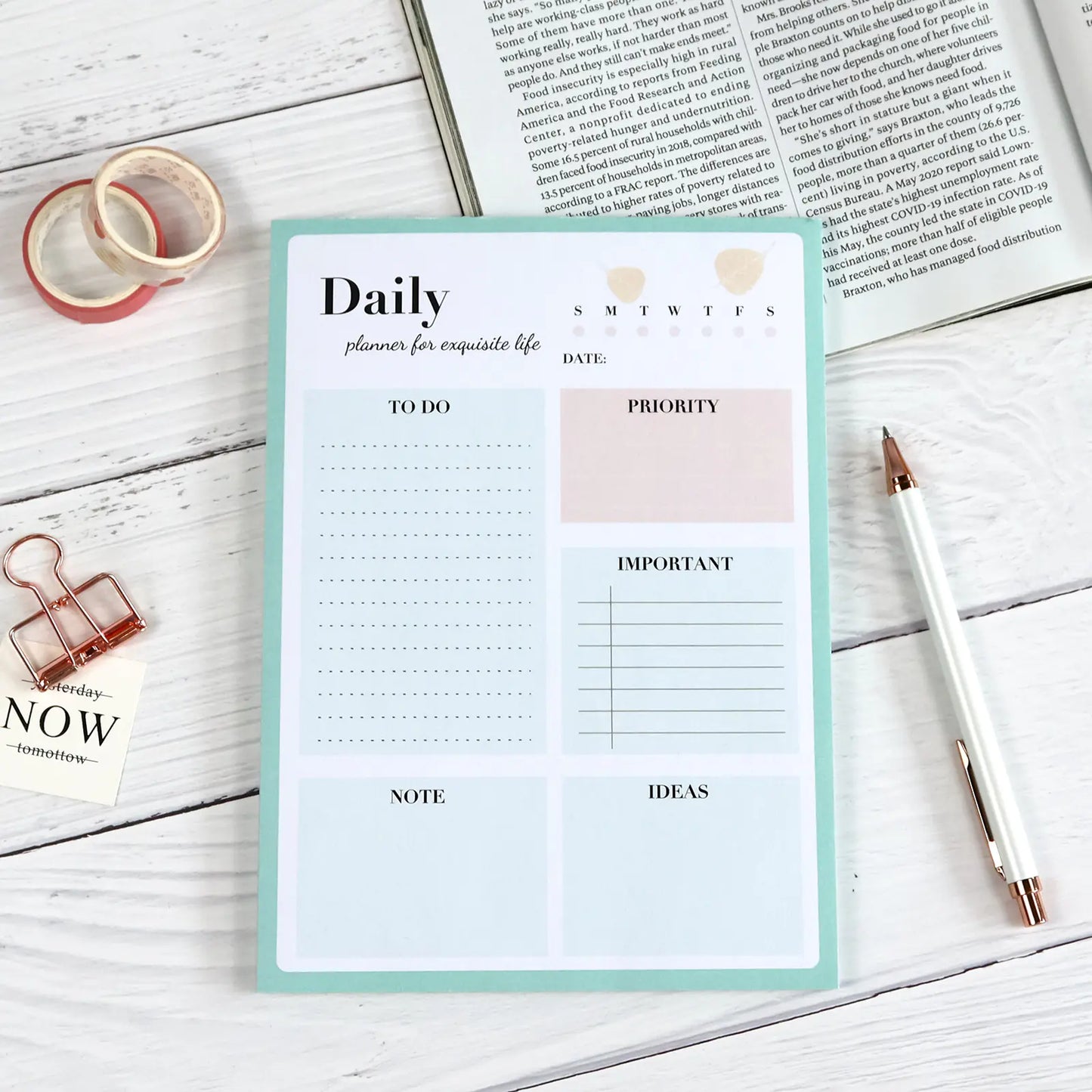 Morandi Series Tearable Notepad Planner with 60 Sheets