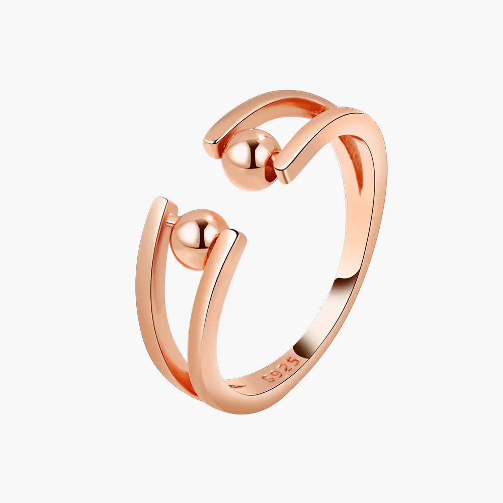 S925 Sterling Silver Adjustable Fidget Ring for Women